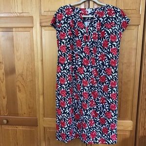Talbots Red & Blue Floral Summer Dress